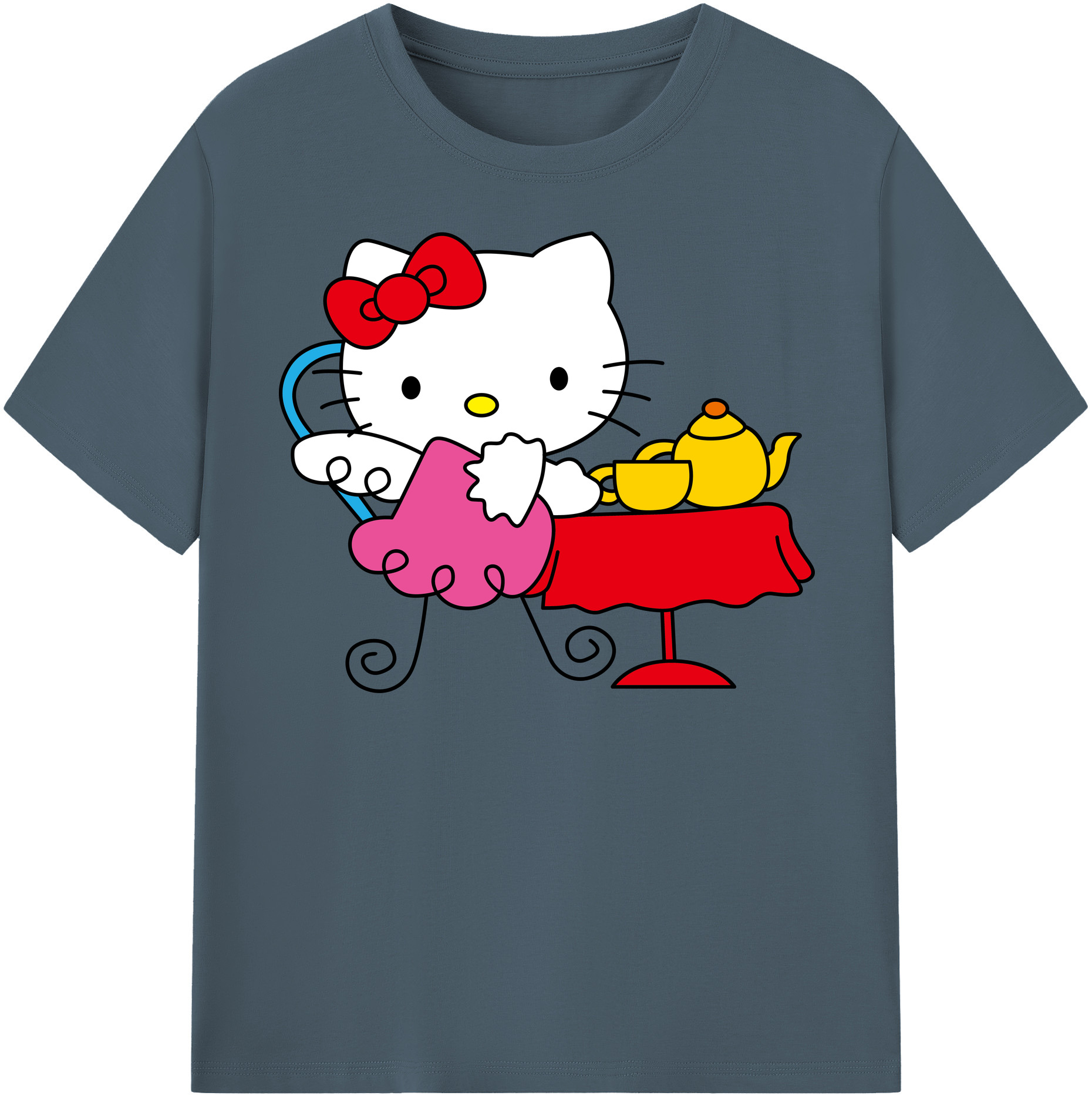（画像用） Hello Kitty ハローキティ 綿100％半袖Tシャツ（フロントプリント）